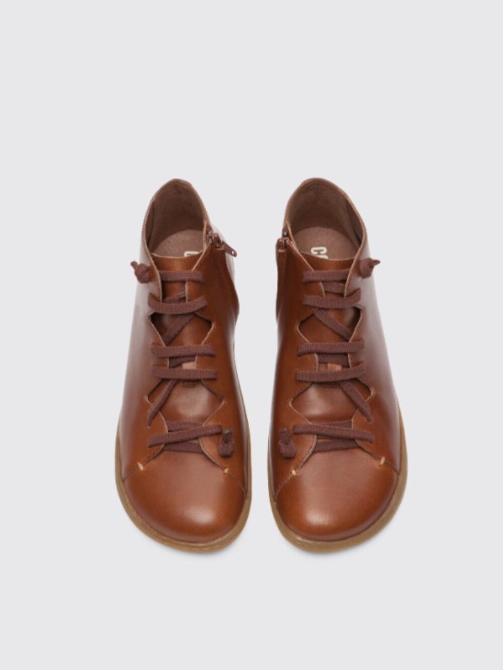 CAMPER Peu Brown Ankle Leather Boots Wide Toe Barefoot EU 38 / US 7.5 $200